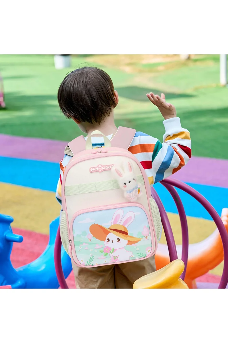 صن إيت Premium 12-inch Light Weight School Backpack Water Resistant Polyester Cute Rabbit Cartoon Daypack for Girls, SE22248, Pink